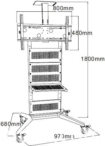 AVR940 drawing TV stand mobile cart singapore AVR940 drawing TV stand mobile cart singapore